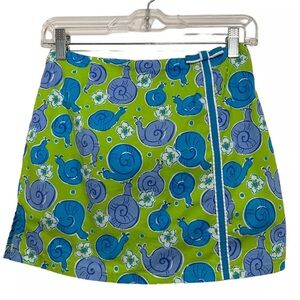 LILLY PULITZER Blue/Green Snail Skort Size 2 EUC